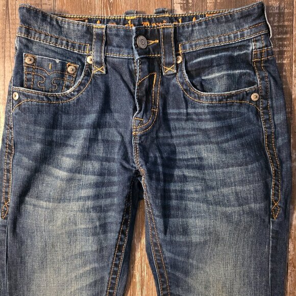 Men's Rock Revival Tommy Straight Leg Blue Jeans Size 30 - Picture 2 of 13